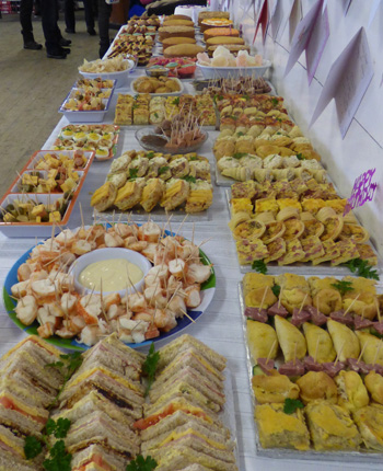 The magnificent spread of food at Isobel Swain's 90th birthday party.