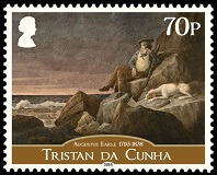 Augustus Earle, 70p 'Solitude, watching the horizon at sun set, in the hopes of seeing a vessel, Tristan de Acunha in the South Atlantic 1824'