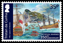 350th Anniversary of the Royal Marines, £0.35 - Capture of Gibraltar, 1704