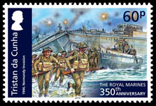 350th Anniversary of the Royal Marines, £0.60 - Normandy Invasion, 1944