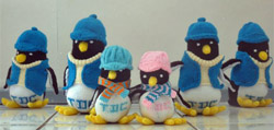 Tristan knitted toy penguins