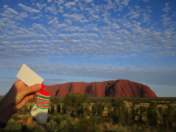 Tristan Christmas Love Sock at Uluru, Australia