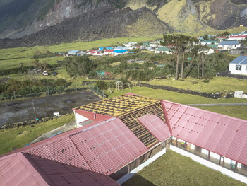 Roof of St Mary's School damaged by the storm of July 2019
