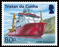 Visiting Royal Navy Ships, 80p, HMS Protector Visiting Royal Navy Ships, 80p, HMS Protector