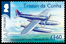 Centenary of the RAF 1918-2018, £1.60, Supermarine S.6B Schneider Tropy Winner, 1931 Centenary of the RAF 1918-2018, £1.60, Supermarine S.6B Schneider Tropy Winner, 1931