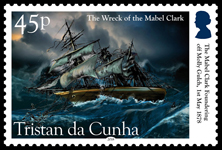 Wreck of the Mabel Clark, 1878, 45p, The Mabel Clark foundering off Molly Gulch