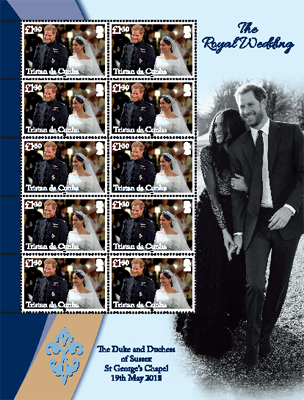 Royal Wedding of Prince Harry & Meghan Markle, £1.30 sheet of 10 with pictoral border