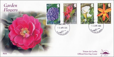 Garden Flowers: First day cover, set of stamps
