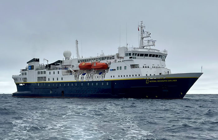 The National Geographic Explorer off Tristan