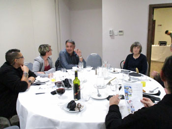 Paula Swain & Wendy Rigby, Dennis Swain, and Susan Rich doing the quiz