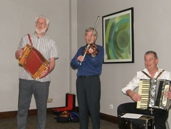 The band, L to R: Peter Millington, Mike Faulds and Ian Lawrence
