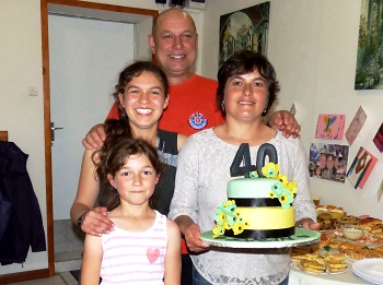 Dawn Repetto and family on her 40th birthday.