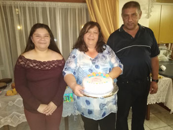 Julia Hagan with her husband and daughter