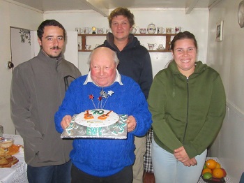 Eric Glass with his godchildren.