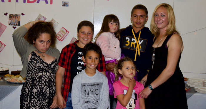 Kirsty Repetto with her godchildren and their friends