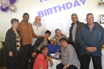 Ellen Rogers with her children and their spouses