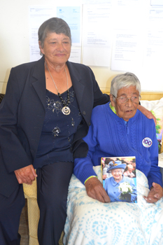 Ellen Rogers with her goddaughter