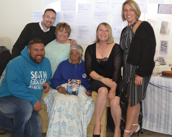 Ellen Rogers with her grandchildren