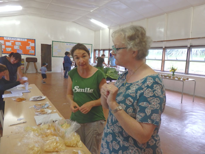 Co-Administrator Fiona Kilpatrick and Kate Sherry judging the home made crisps