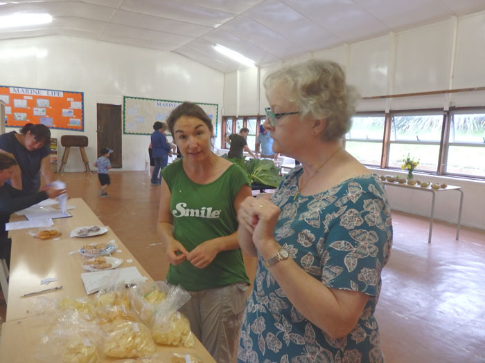 Co-Administrator Fiona Kilpatrick and Kate Sherry judging the home made crisps