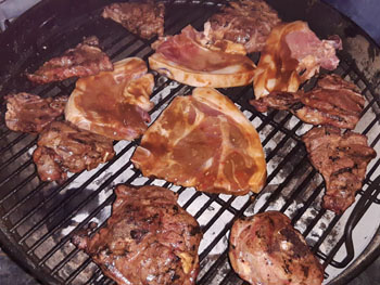 Meat on a family braai after the receptions