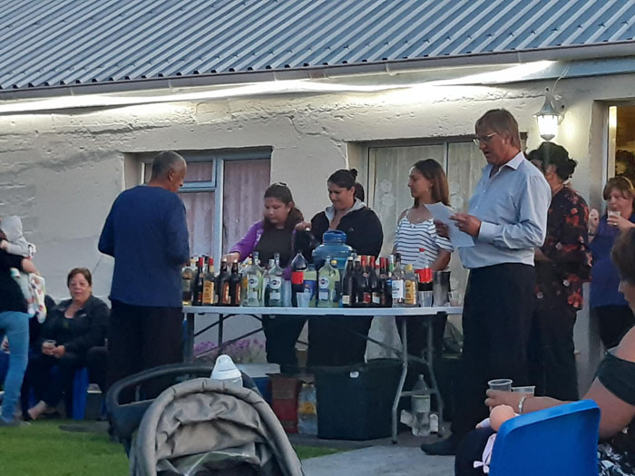 James Glass reading his speech at his Chief Islander's reception