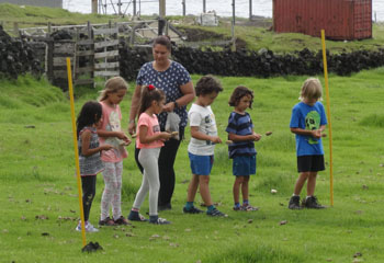 Lined up for the Potato and Spoon Race