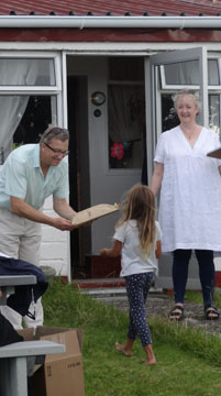 Administrators presenting prizes
