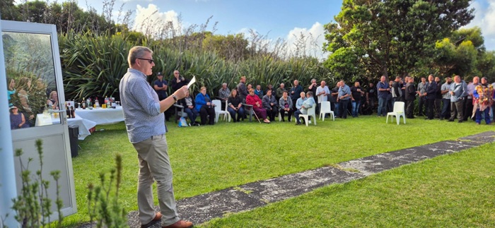 Philip Kendall giving his speech.