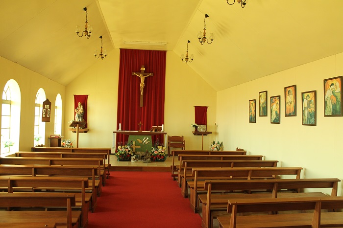 Interior of St Joseph's Church, Tristan da Cunha