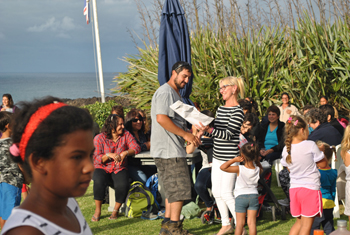 Marina Burns presenting a prize