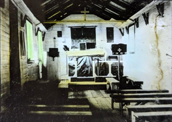 Interior of St Mary's Church, Tristan da Cunha, 1928