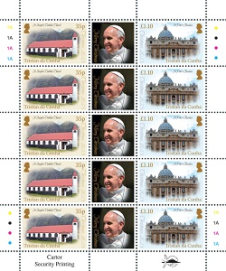 Christmas 2013, Catholic Church, 35p + £1.10 stamps, sheetlet