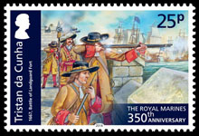 350th Anniversary of the Royal Marines, £0.25 - The Battle of Landguard Fort, 1667