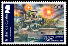 350th Anniversary of the Royal Marines, £0.40 - Zeebrugge Raid, 1918