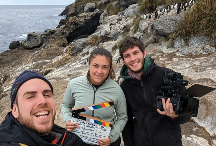 A film crew working on Tristan in 2024
