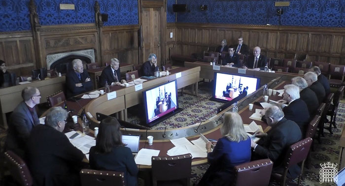 General view of the Lords Constituion Committee in session.