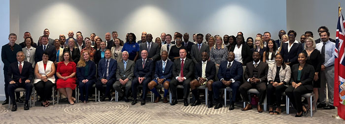 Delegates at the conference venue in Hamilton
