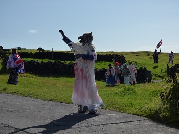 Scouring the village to do mischief.