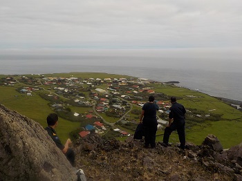 View over settlement from volcano