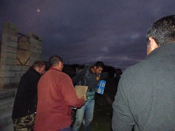 Prizegiving outside the vet clinic