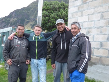 Outside the clinic waiting for the rat count