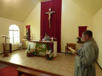 Anne Green and Dereck Rogers lead the Remembrance service.