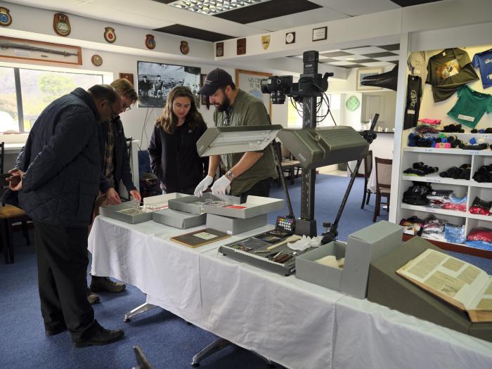 Nick Schönfeld displayed items from the Tristan archives and the equipment that is being used to digitise them. Photo: Julia Gunther