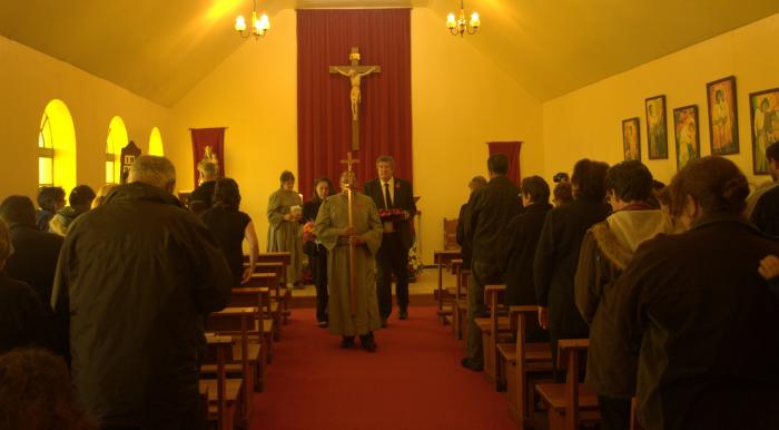 The procession leaving the church.