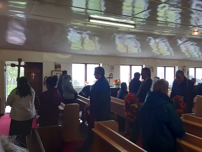 Remembrance Day procession leaving St Mary's Church, 2020