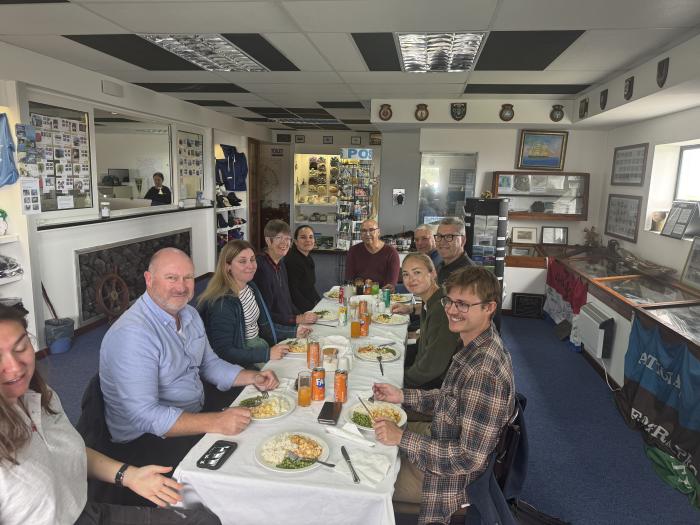 Visitors enjoying Wednesday lunch with Philip & Louise Kendall at the Tourism Centre. Photo: Kelly Green