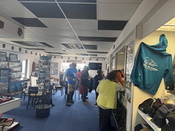 Visitors in the Post Office and Tourism Centre
