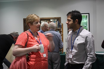 Sue Ivory chatting with Aniket Sardana