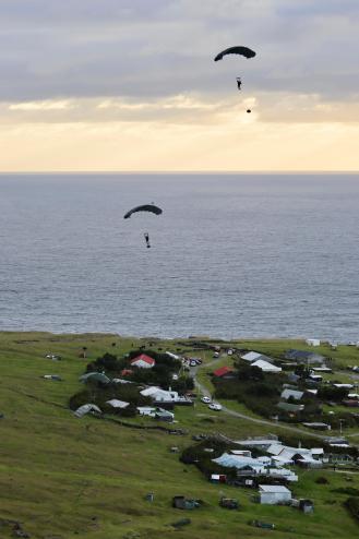 View from the 1961 volcano of the about to land near the Back Fence. Photo: Odile Cesari